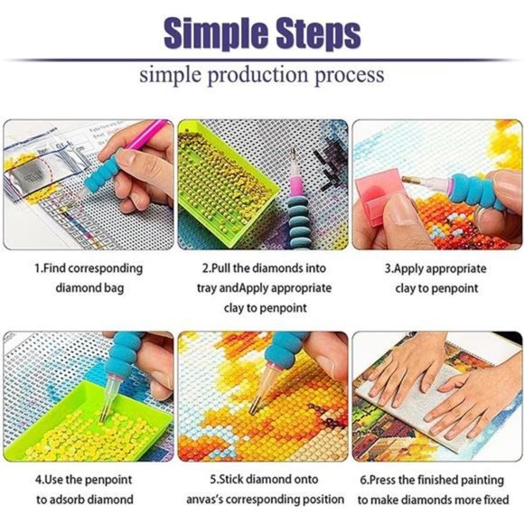 2 Pack Diamond Painting Kits, Large 5D DIY Dandelion Flower, (8X16inch) - Picture 6 of 8